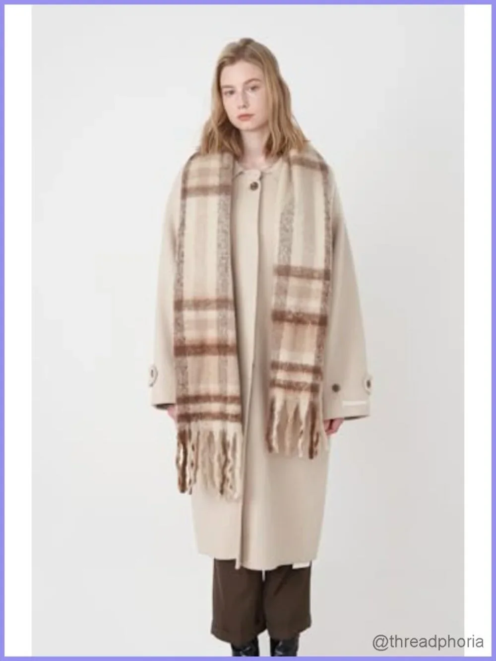 Women's Cashmere Feel Plaid Fringe Scarf Shawl Wrap Pashmina